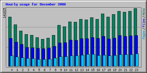 Hourly usage for December 2006